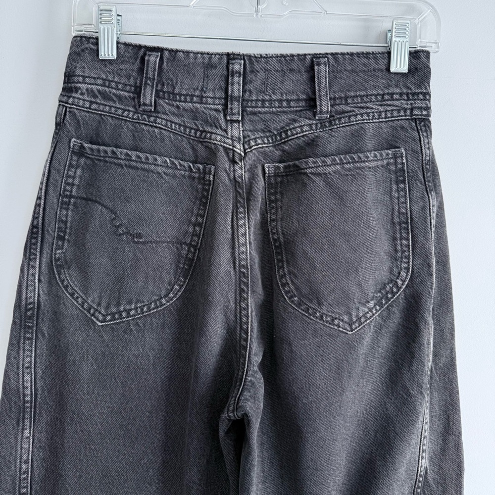 FREE PEOPLE ASTER STRAIGHT LEG JEANS in Asteroid Black Gray Size 28 High Rise - Picture 8 of 16